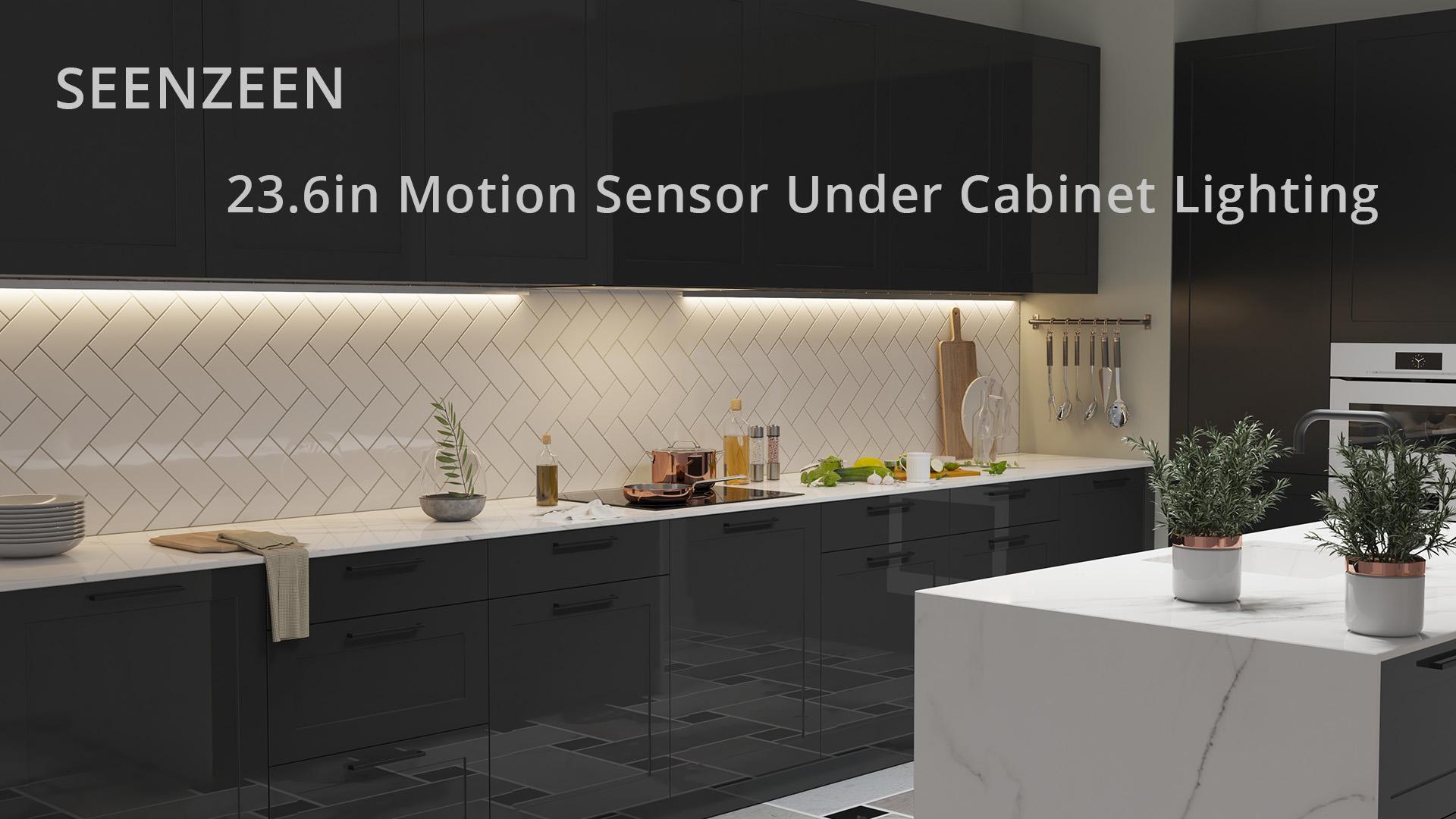 SEENZEEN 23.6in Under Cabinet Lighting, 101-LED, Dimmable